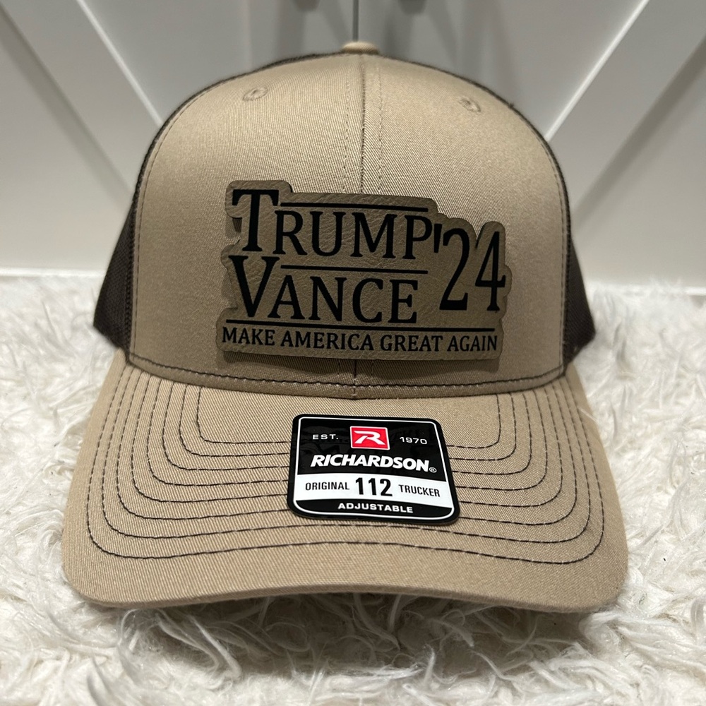 TRUMP VANCE 2024 Laser engraved Richardson 112 trucker hat.
